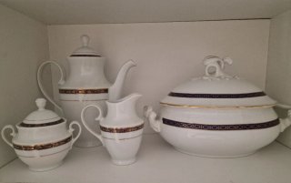 Jarra café, lechera, azucarera porcelana
