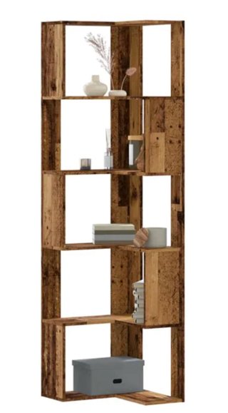 Estantería esquinera madera 5 niveles