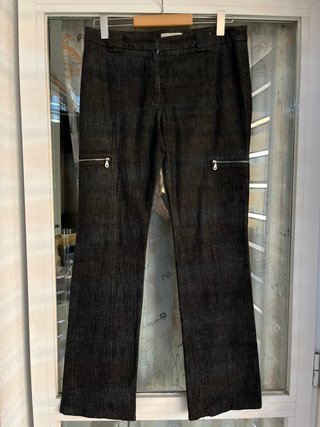 Pantalón vaquero oscuro mujer con cremalleras