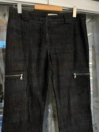 Pantalón vaquero oscuro mujer con cremalleras