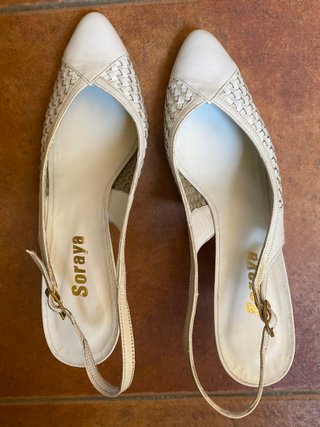 Zapatos blancos de tacón vintage Soraya Talla 37