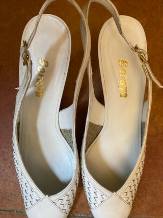 Zapatos blancos de tacón vintage Soraya Talla 37
