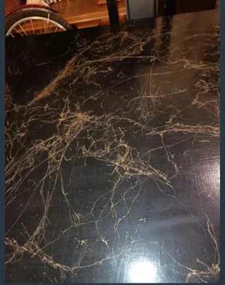 Mesa madera efecto mármol extensible desmontable