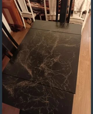 Mesa madera efecto mármol extensible desmontable