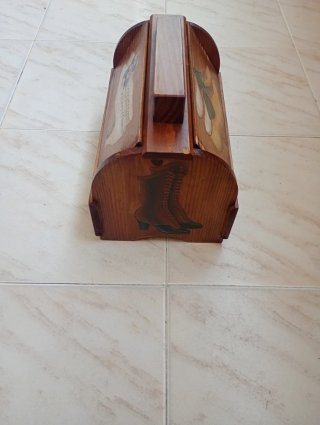 Caja Limpieza Zapatos Madera Vintage