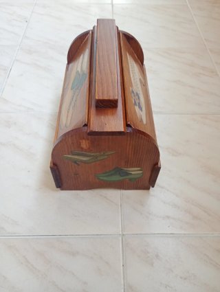 Caja Limpieza Zapatos Madera Vintage
