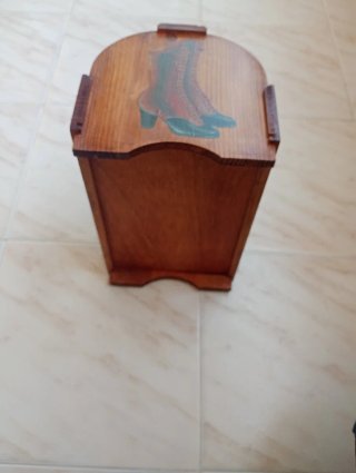 Caja Limpieza Zapatos Madera Vintage