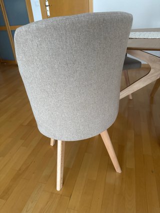 Juego de 4 sillas de comedor beige
