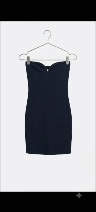 Vestido H&M Negro Corto Escote Aro Talla S