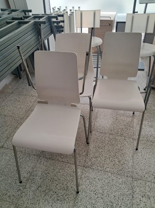 Sillas comedor blancas metal y plástico