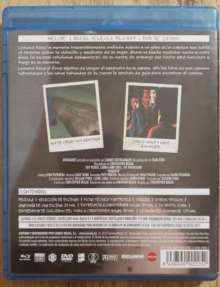 Memento Bluray y dvd con extras (Español)