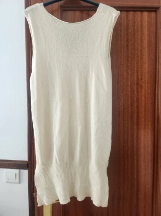 Chaleco de punto beige talla única