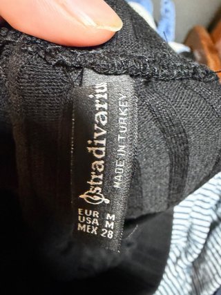 Pantalón canalé negro ancho