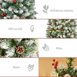 Árbol de Navidad Nevado Artificial 180 cm