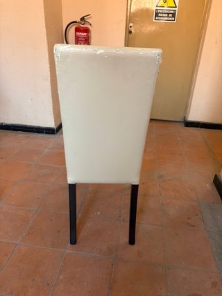 4 Sillas Comedor Beige/Marrón para Restaurar