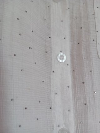 Camisa Verano Lentejuelas Blanca
