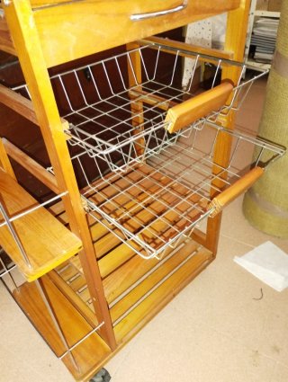 Carro de cocina madera con ruedas de
