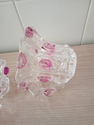 3 Tulipanes de cristal con detalles rosas