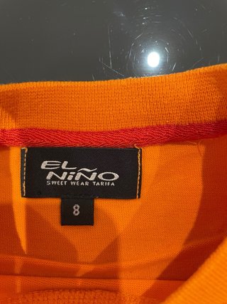 Camiseta El Niño Talla 8 Naranja Flores