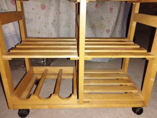 Carro de cocina de madera con ruedas