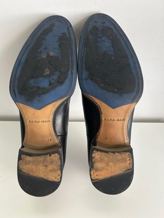 Mocasines Zara Piel Combinada Borlas