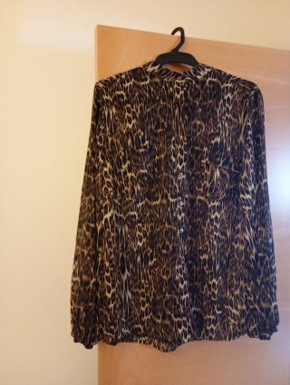 Camisa gasa leopardo manga larga