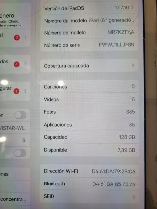 iPad 6ª Gen 128GB Plata + Funda y Caja