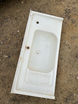 Mueble Baño Caravanas Blanco y Azul