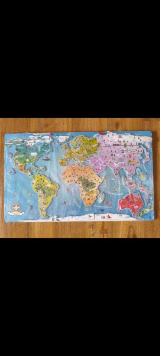 Puzzle Mapa Mundi Madera Educativo