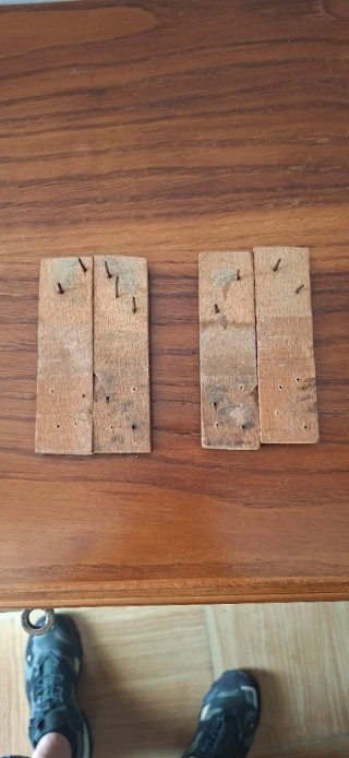 Pareja copetes madera con espejos biselados