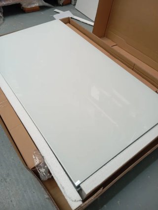 Mesa Cocina Extensible Cristal Gris/Blanco