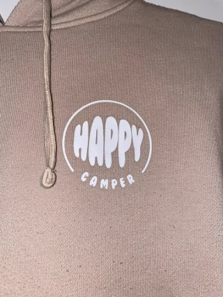 Sudadera beige con bolsillo