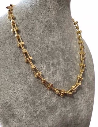 Collar geométrico dorado acero inoxidable