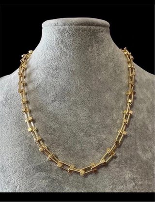 Collar geométrico dorado acero inoxidable