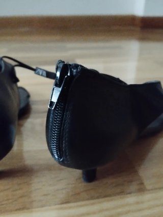 Sandalias Zara Piel Tacón Bajo Negras