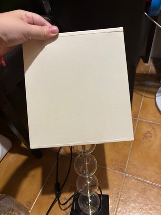 Lámpara de mesa cristal y metal