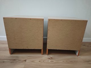 2 Mesitas de Noche Madera y Blanco
