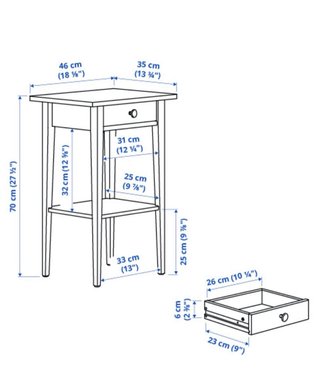 Mesita de noche Ikea Hemnes Blanca