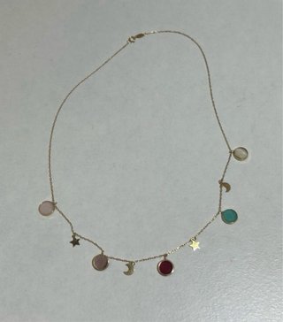 Gargantilla Oro 18k Mano Fátima y Piedras