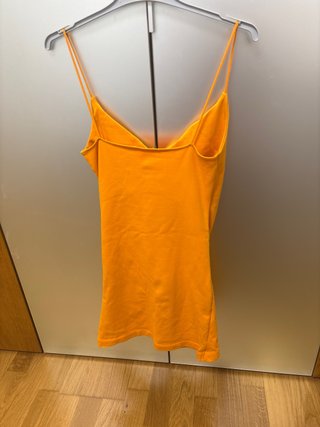 Vestido mini ajustado naranja Zara