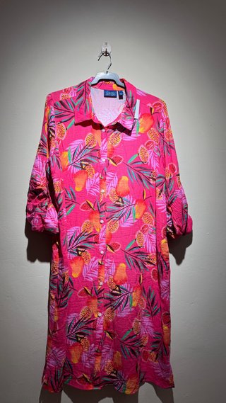 Vestido D&co Beach Estampado Frutas Talla L/XL