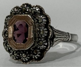 ANTIGUO ANILLO PLATA ORO PORTUGAL SIGLO XIX