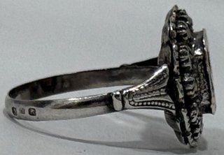 ANTIGUO ANILLO PLATA ORO PORTUGAL SIGLO XIX