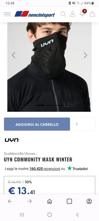 Maschera sportiva UYN nera