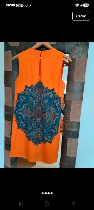 Vestido/Camisola Naranja con Diseño