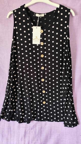 Blusón lunares negro talla M/L