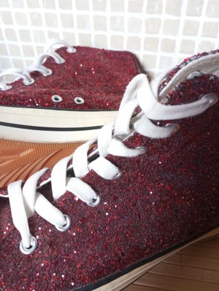 Botas tipo Converse Brillantes Rojas