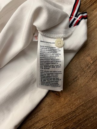 Polo Tommy Hilfiger Blanco Niños Talla XL