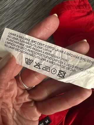 Camisa Inditex Algodón Roja Talla M