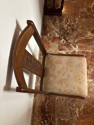 Seis sillas de comedor madera y tela